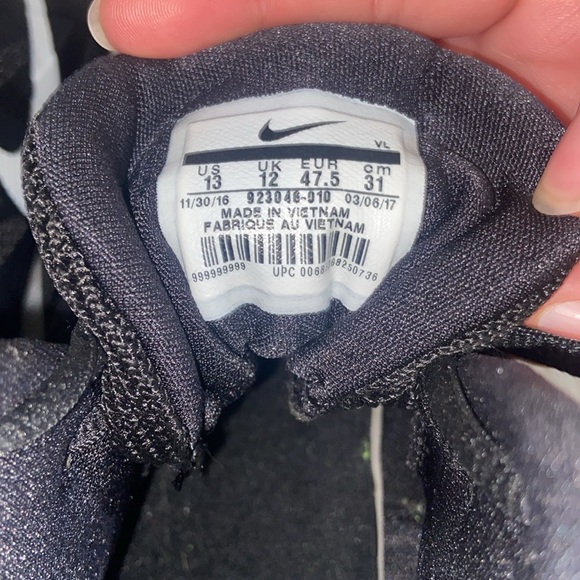 Nike Alpha Menace Pro Mid TD Size 13 Mens Black Football Cleats - Picture 6 of 6